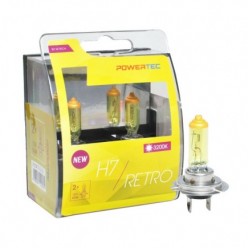 2pcs Powertec Retro H7 Gold Yellow Bulb Set 12V 55W Halogen Headlight PTZRT7-DUO