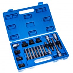 18 Pc Alternator Freewheel Pulley Removal Socket Bit Set Tool Kit SATRA S-18AFP