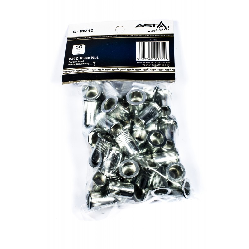 ASTA A-RM10 M10 Threaded Riv Nut Set, Pack of 50 (Cover)
