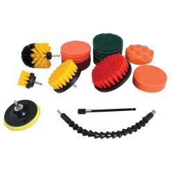 SATRA S-CLEAN21 21pc Drill Brush Scrubber & Cleaning/ Polishing Attachment Set (Cover)
