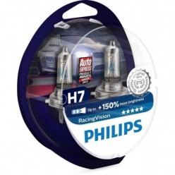 PHILIPS H7 Racing Vision Headlight 2 Bulbs Set Up To 150% More Bright 12972RVS2